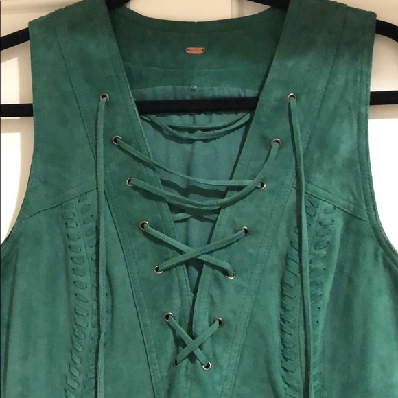 Gorgeous Free People green suede dress-🌟🌟 - Picture 2 of 7